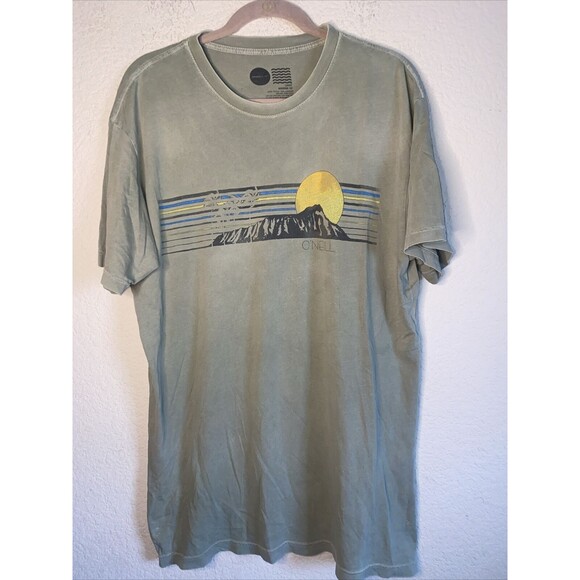 Vintage Oneill Shirt Mens Modern Fit  Surf Mountain Palm Short Sleeve L outdoor - Picture 1 of 4